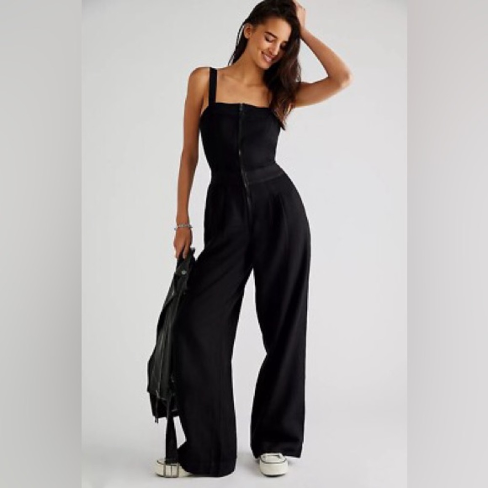 Free People Call On Me Jumpsuit in Black XS